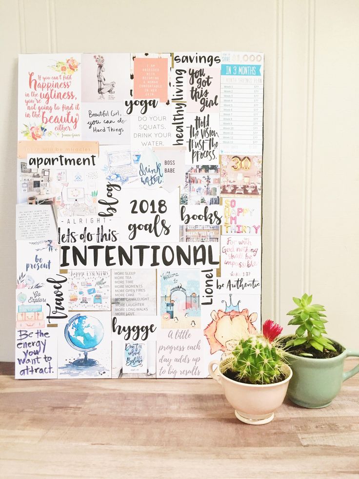 vision board on wall